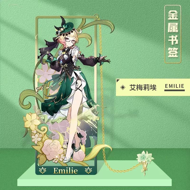 Genshin Art Brass Metal Bookmark - Anime Figure Merch with 3D Display Box - Birthday Gifts for Fans Friends Gamer Book Lovers - Zllada