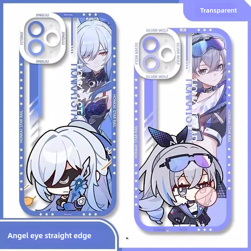 March 7th Q Style Honkai Star Rail Phone Case - Compatible with iPhone 16 15 14 13 12 11 Series - Transparent Silicone, Honkai Star Rail Merchandise for Various Models-Zllada