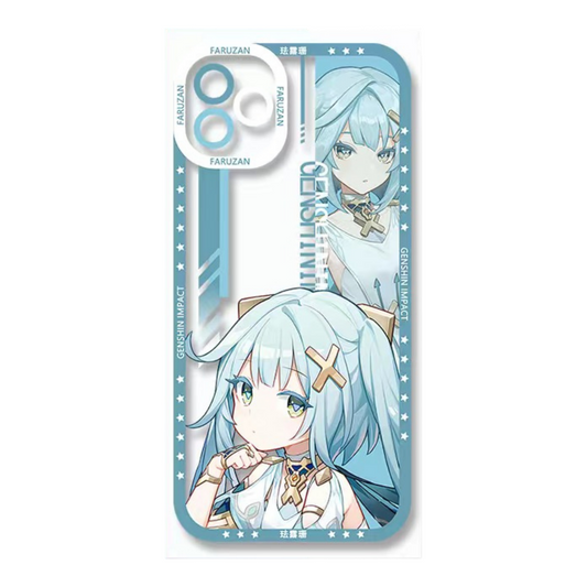 Faruzan Genshin Impact Phone Case Laptop screen protector  protective cover - Q Style Cute Anime Character Design - Transparent Silicone Full Camera Protection All Round Defense Non Slip Cover - Zllada