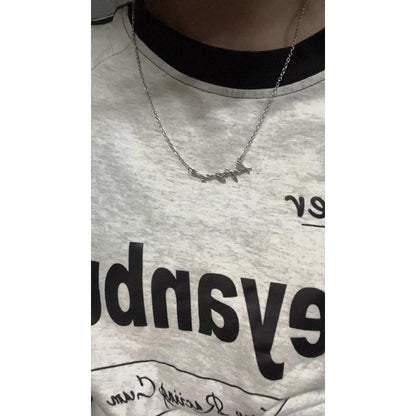 Love Deepspace Name Necklace & Bracelet Set - Titanium Steel English Chinese Letters Sylus Zayne Xavier Rafayel Caleb Charms - Anime Game Fan Gift