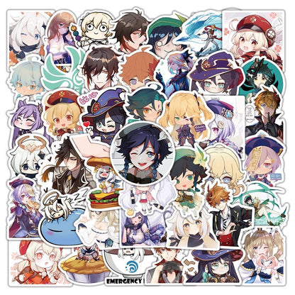 200 Pcs Genshin Gift Stickers - Waterproof DIY Decals for Laptop, Fridge, Wall Decor - Anime Fan Gift -Zllada