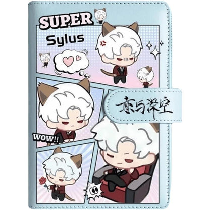 Blue Love Deepspace Planner Journal - Blue A6 PU Leather Binder with 80 Sheets (160 Pages) Grid Lines - Chibi Design for Fitness Daily Plans Fan Gifts - Zllada