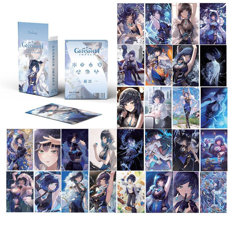 Zllada Genshin Impact Holographic Card Set - 50 Anime-Style Collectible Cards for Fans and Gamers - Game-Themed Merchandise - Zllada