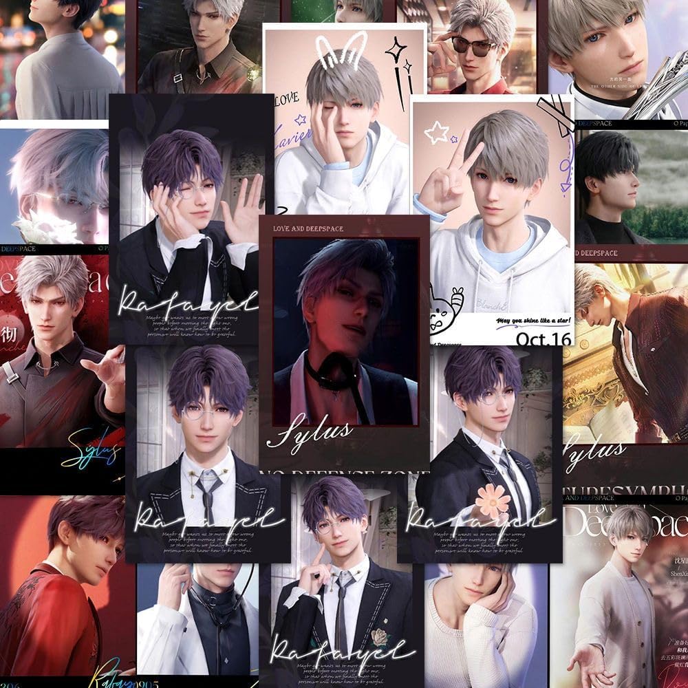 108 Pcs Caleb Love and Deepspace Instant Photo Stickers - Waterproof DIY Decals for Laptop, Fridge, Decor Zayne Xavier Rafayel Sylus Caleb - Cute Anime Fan Gift - Zllada