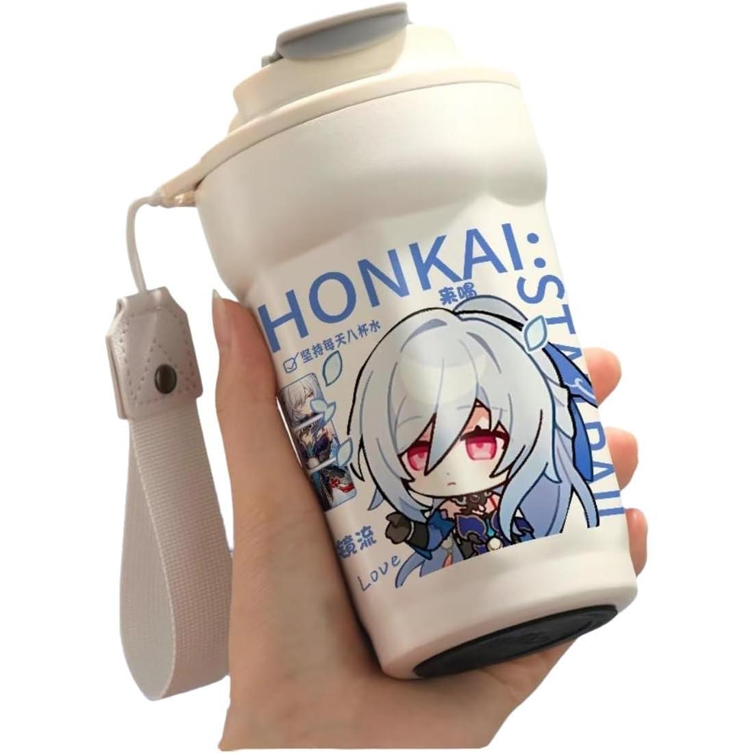 Star Rail  Travel Mug Sparkle - 316 Stainless Steel Insulated Coffee Cup with Dual-Use Lid - Leak-Proof Design & Portable Hand Strap - Anime Gaming Gift for Fans