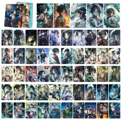 Genshin Holographic 50 Pcs Cards - 50 Anime-Style Collectible Cards for Fans and Gamers - Game-Themed Merchandise - Zllada