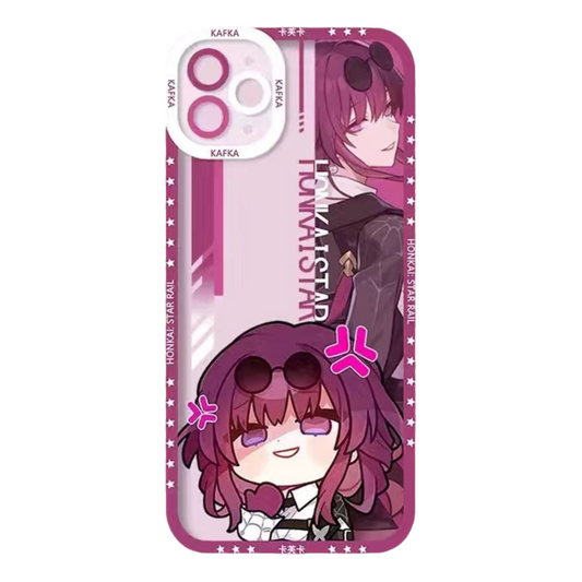 Kafka Red Q Style Honkai Star Rail Phone Case - Compatible with iPhone 16 15 14 13 12 11 Series - Transparent Silicone, Honkai Star Rail Merchandise for Various Models-Zllada