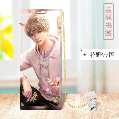 Love Deepspace Stellar Odyssey Bookmarks - Brass Character Collection Zayne Xavier Rafayel Sylus with 3D Cosmic Display, Sci-Fi Romance Merchandise for Fans - Zllada