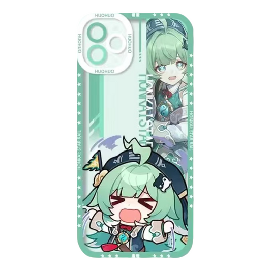 Huohuo Q Style Honkai Star Rail Phone Case - Compatible with iPhone 16 15 14 13 12 11 Series - Transparent Silicone, Honkai Star Rail Merchandise for Various Models-Zllada