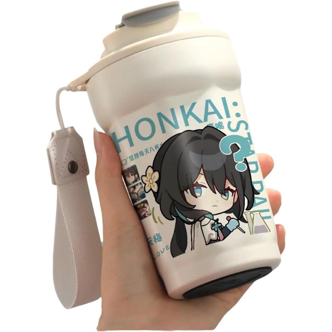 Star Rail  Travel Mug Sparkle - 316 Stainless Steel Insulated Coffee Cup with Dual-Use Lid - Leak-Proof Design & Portable Hand Strap - Anime Gaming Gift for Fans