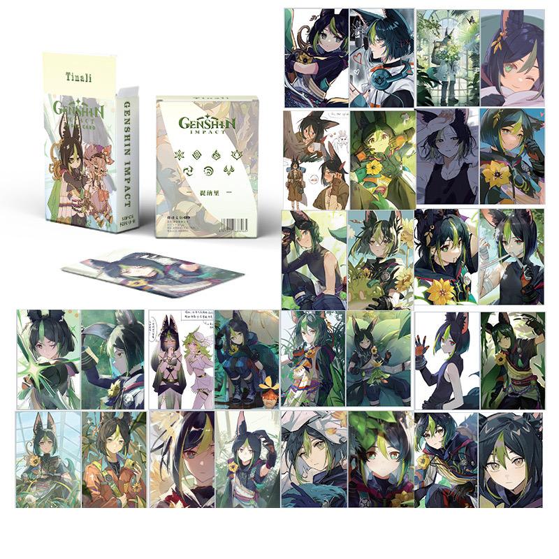 Zllada Genshin Impact Holographic Card Set - 50 Anime-Style Collectible Cards for Fans and Gamers - Game-Themed Merchandise - Zllada