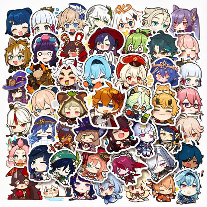200 Pcs Genshin Gift Stickers - Waterproof DIY Decals for Laptop, Fridge, Wall Decor - Anime Fan Gift -Zllada
