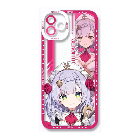 Noelle Genshin Impact Phone Case Laptop screen protector  protective cover - Q Style Cute Anime Character Design - Transparent Silicone Full Camera Protection All Round Defense Non Slip Cover - Zllada