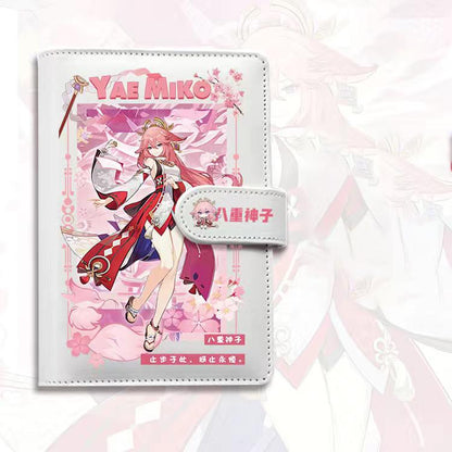 Genshin A6 Journal Planner - Anime Merch Game Figure - Stainless Steel Binder PU Leather 160 Pages with Magnetic Closure - Gift for Birthday Anniversary - Zllada