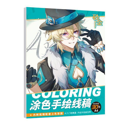 Star Rail Merch Coloring Book 30 Pages A4 Paper /Tracing Book Sketchbook Notebooks Products Gifts for Fans Merchandise  - Zllada