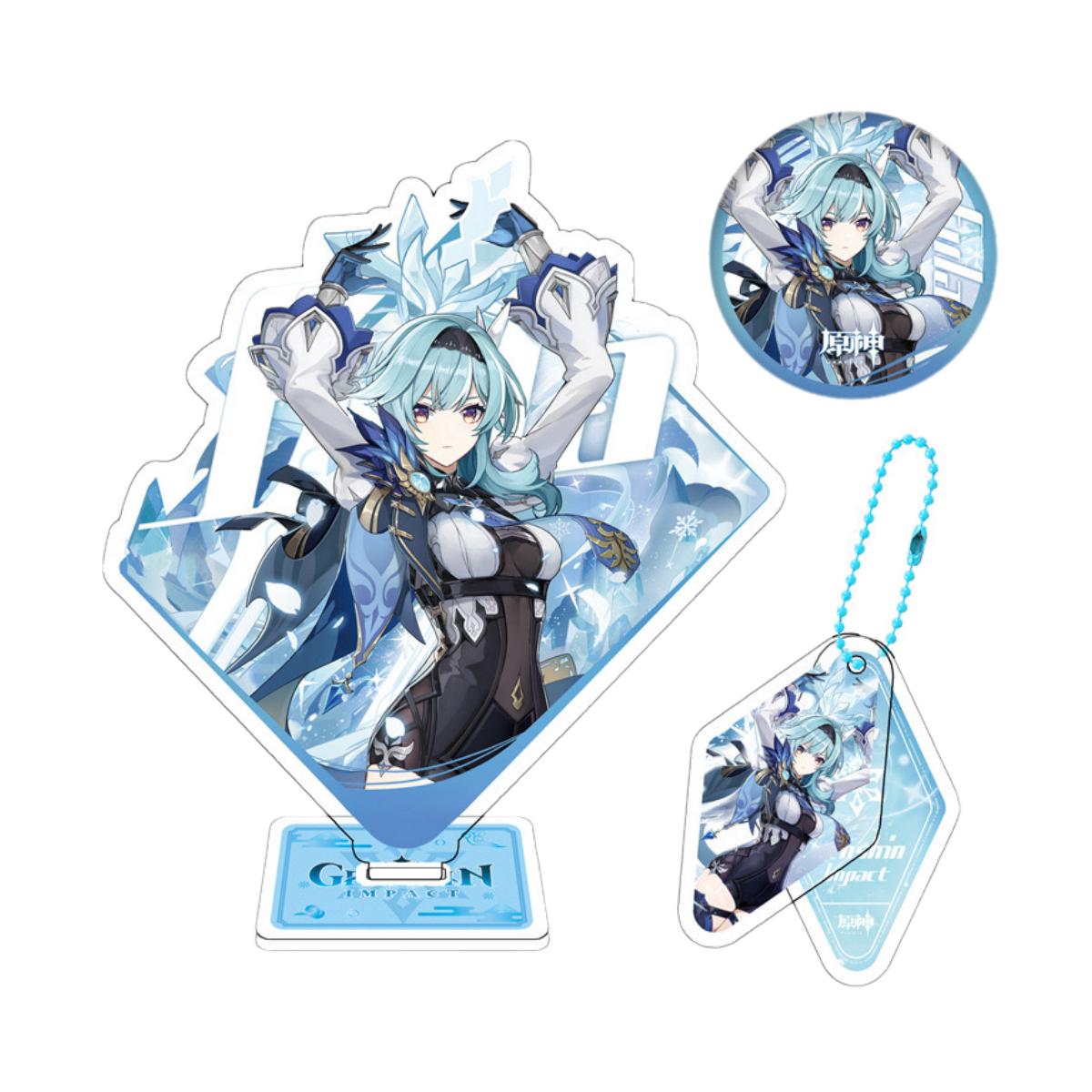 Zllada Genshin Impact Figurines Desk Bookmark Character Standee Keychain Badge & 50 Stickers - Anime Gift Ideal Gift Box Set for Fans Friends Gamer Book Lovers - Zllada