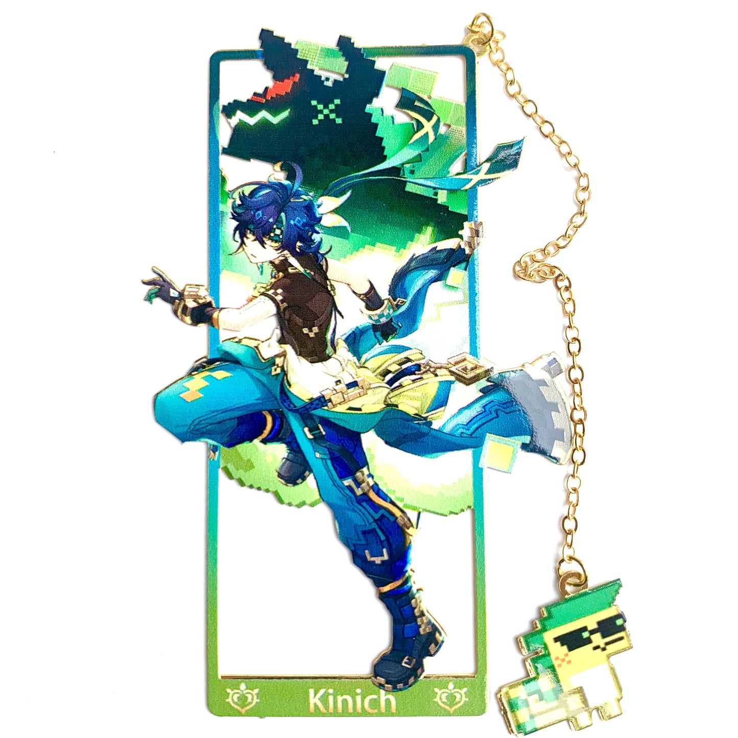 Genshin Art Brass Metal Bookmark - Anime Figure Merch with 3D Display Box - Birthday Gifts for Fans Friends Gamer Book Lovers - Zllada