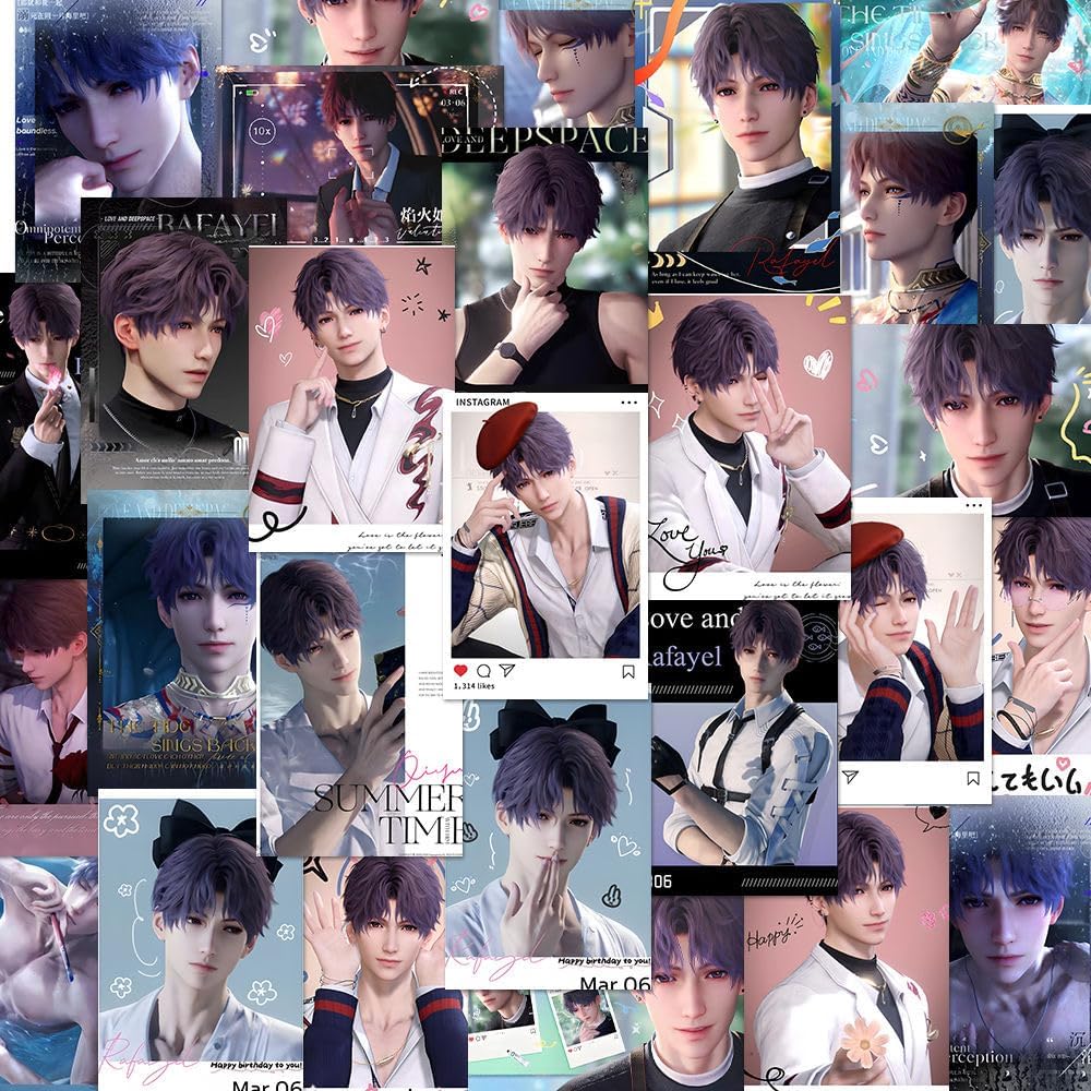 108 Pcs Caleb Love Deepspace Instant Photo Stickers - Waterproof DIY Decals for Laptop, Fridge, Decor Zayne Xavier Rafayel Sylus Caleb - Cute Anime Fan Gift - Zllada