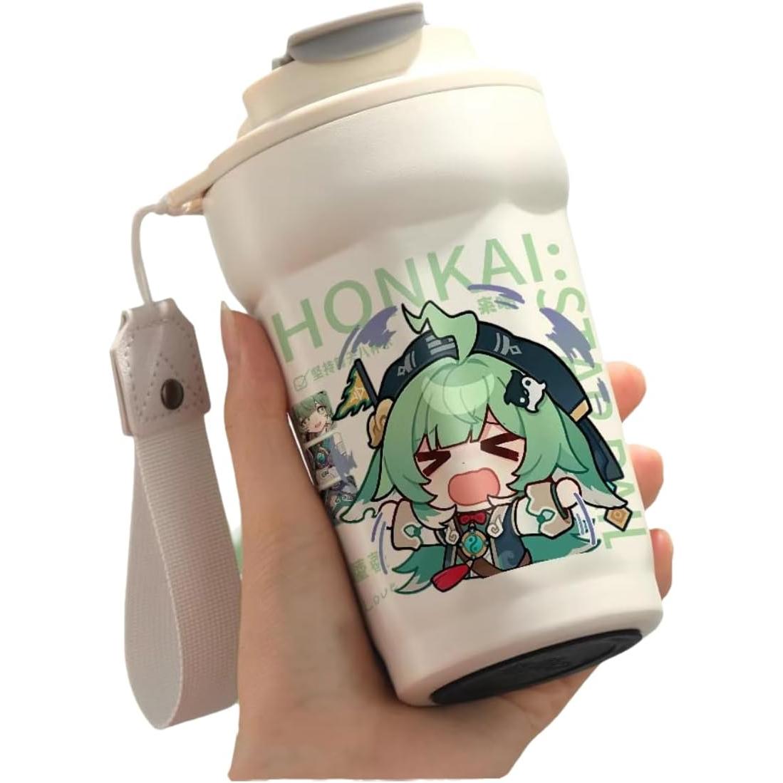 Star Rail  Travel Mug Sparkle - 316 Stainless Steel Insulated Coffee Cup with Dual-Use Lid - Leak-Proof Design & Portable Hand Strap - Anime Gaming Gift for Fans