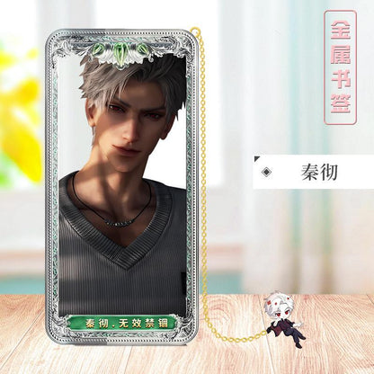 Love Deepspace Stellar Odyssey Bookmarks - Brass Character Collection Zayne Xavier Rafayel Sylus with 3D Cosmic Display, Sci-Fi Romance Merchandise for Fans - Zllada