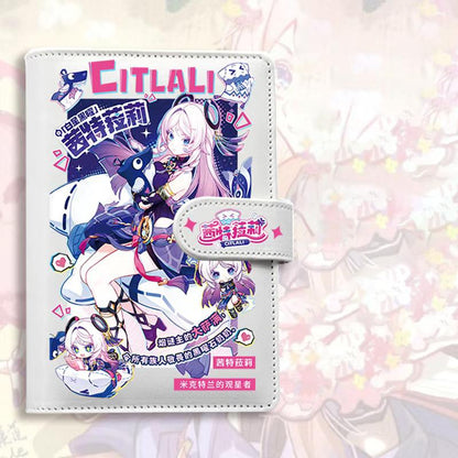 Genshin A6 Journal Planner - Anime Merch Game Figure - Stainless Steel Binder PU Leather 160 Pages with Magnetic Closure - Gift for Birthday Anniversary - Zllada