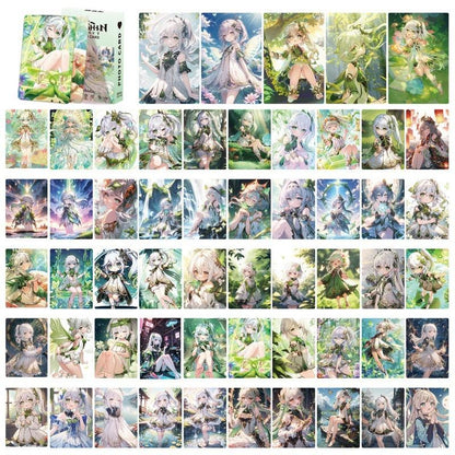 Genshin Holographic 50 Pcs Cards - 50 Anime-Style Collectible Cards for Fans and Gamers - Game-Themed Merchandise - Zllada