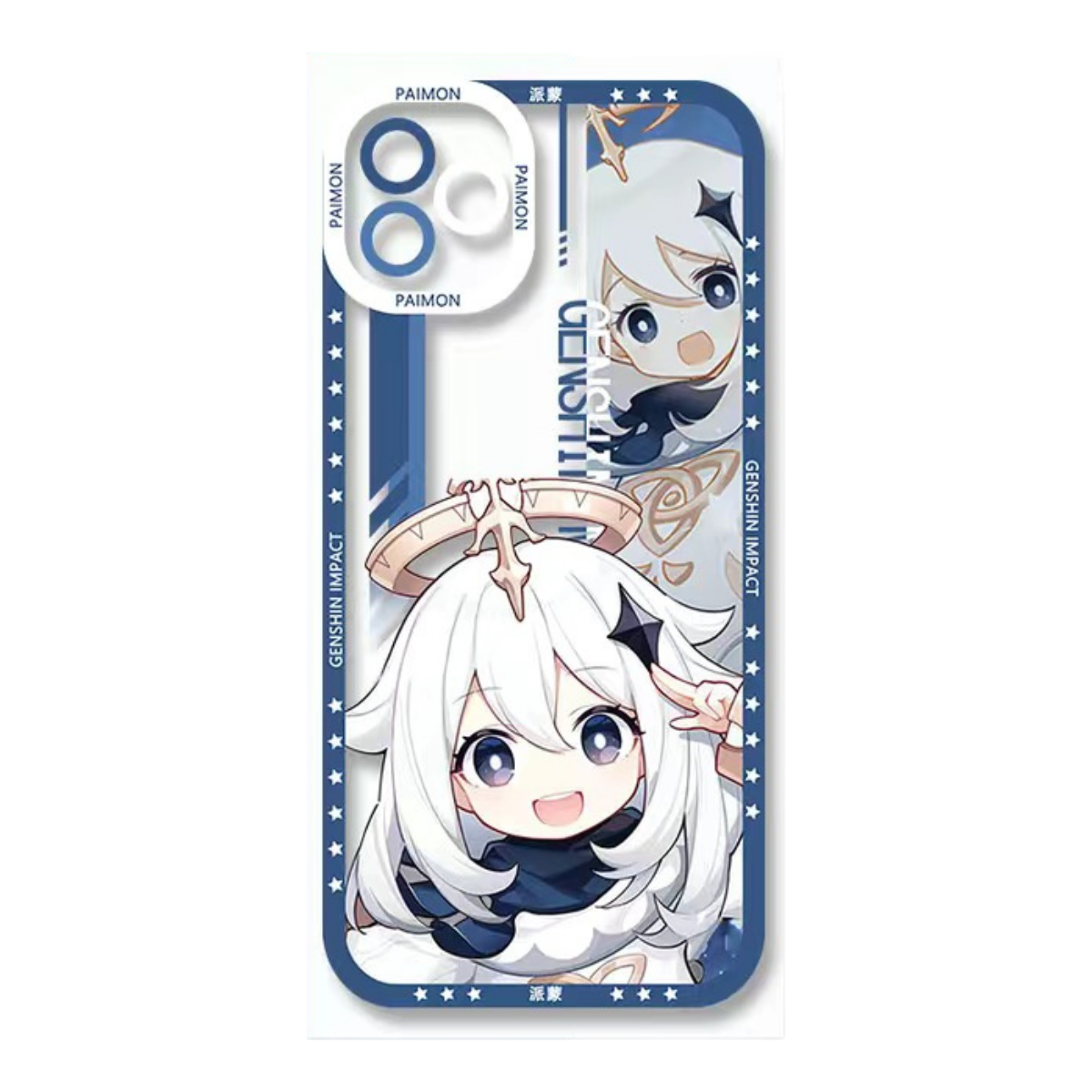 Paimon Genshin Impact Phone Case Laptop screen protector  protective cover - Q Style Cute Anime Character Design - Transparent Silicone Full Camera Protection All Round Defense Non Slip Cover - Zllada