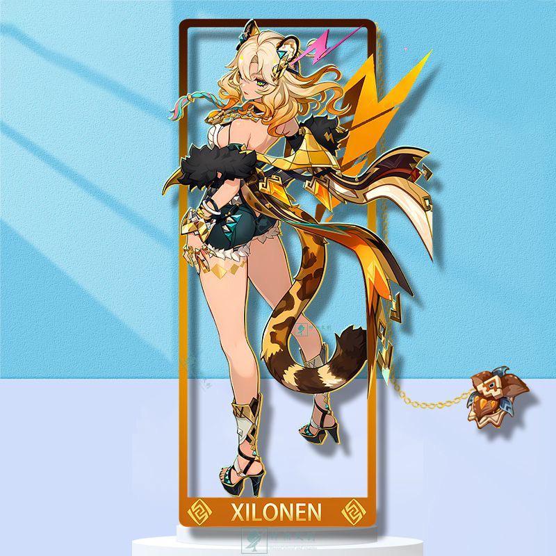 Genshin Art Brass Metal Bookmark - Anime Figure Merch with 3D Display Box - Birthday Gifts for Fans Friends Gamer Book Lovers - Zllada