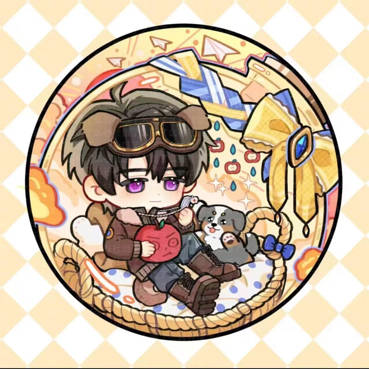 Love Deepspace Badge Pin Set - 58mm 5 Pcs with 5 Character Cute Cartoon Style - Zayne, Xavier, Rafayel, Sylus, Caleb - Brooch Pendant for Ita Bag Decoration