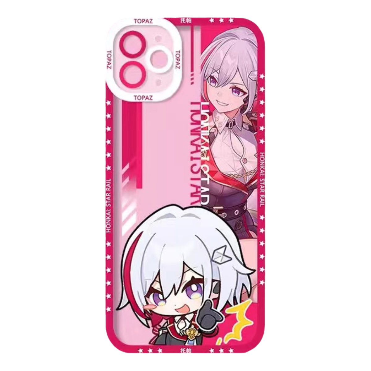 Topaz Q Style Honkai Star Rail Phone Case - Compatible with iPhone 16 15 14 13 12 11 Series - Transparent Silicone, Honkai Star Rail Merchandise for Various Models-Zllada