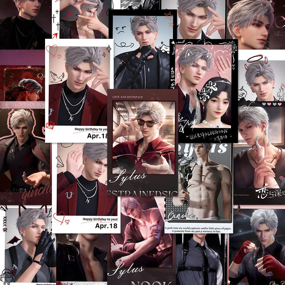 108 Pcs Caleb Love Deepspace Instant Photo Stickers - Waterproof DIY Decals for Laptop, Fridge, Decor Zayne Xavier Rafayel Sylus Caleb - Cute Anime Fan Gift - Zllada