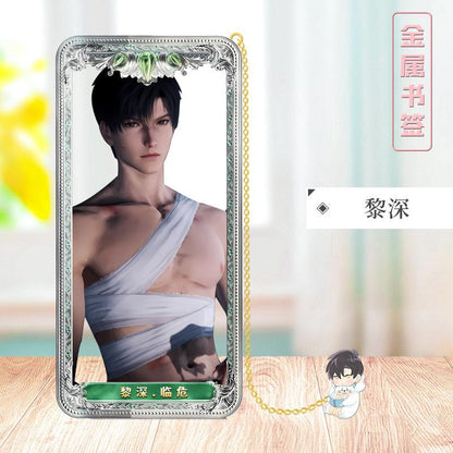 Love Deepspace Stellar Odyssey Bookmarks - Brass Character Collection Zayne Xavier Rafayel Sylus with 3D Cosmic Display, Sci-Fi Romance Merchandise for Fans - Zllada