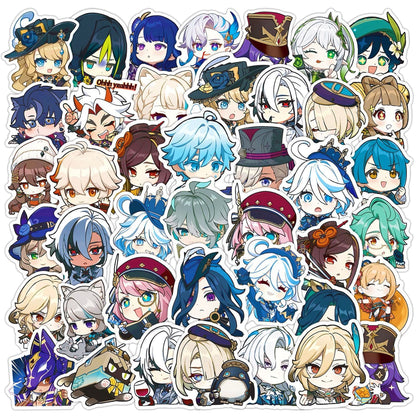 200 Pcs Genshin Gift Stickers - Waterproof DIY Decals for Laptop, Fridge, Wall Decor - Anime Fan Gift -Zllada