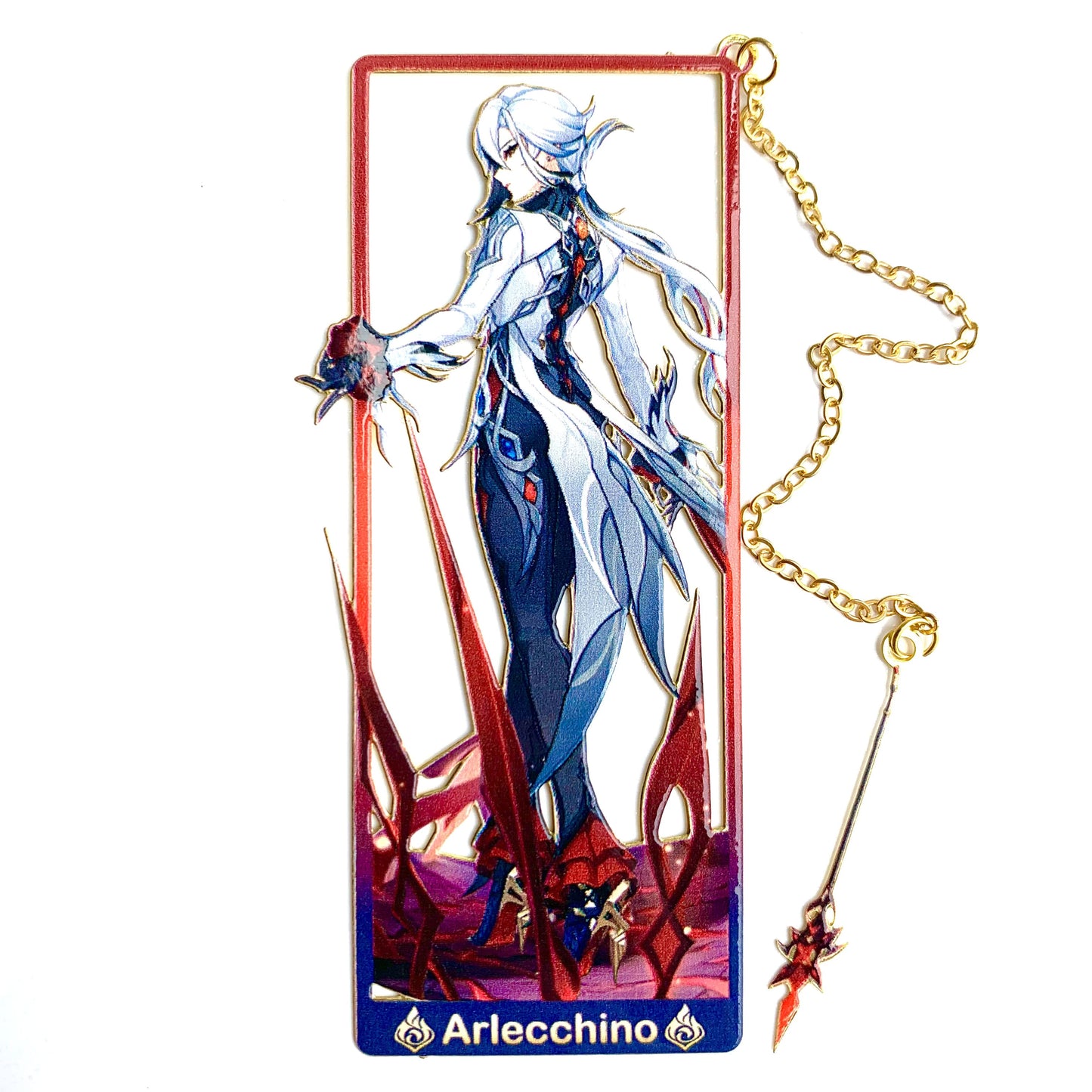 Genshin Art Brass Metal Bookmark - Anime Figure Merch with 3D Display Box - Birthday Gifts for Fans Friends Gamer Book Lovers - Zllada