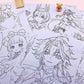 Mix Coloring Genshin Impact Coloring Book Merch - Anime Merchandise Tracing and Sketch Book - 30 Pages of Line Art - Hand-Drawn Anime Characters Sketchbook - Gift for Game Fans - Zllada