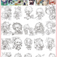 Q-Style Mix Genshin Impact Coloring Book Merch - Anime Merchandise Tracing and Sketch Book - 30 Pages of Line Art - Hand-Drawn Anime Characters Sketchbook - Gift for Game Fans - Zllada