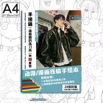 Love Deepspace A4 Coloring Books - Sylus Xavier Rafayel Zayne Caleb Hand-painted Coloring & Sketchbook